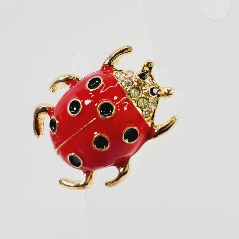 Red Beetle Ladybug Brooch - Unique Collectibles