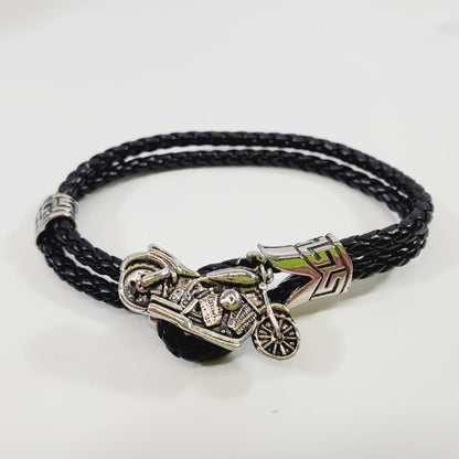 Motorcycle Leather Bracelet 8" - Unique Collectibles